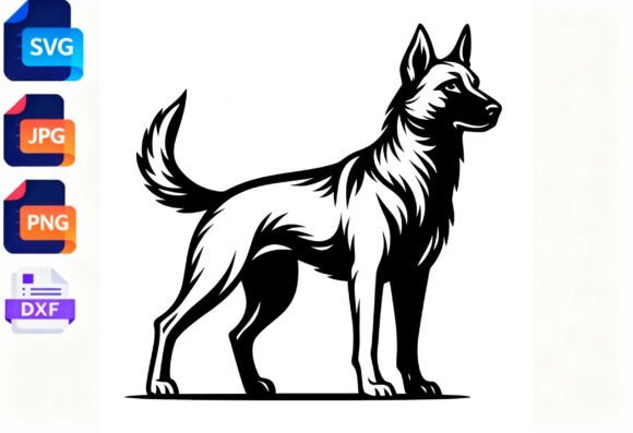 Belgian Malinois Dog SVG Vector Art