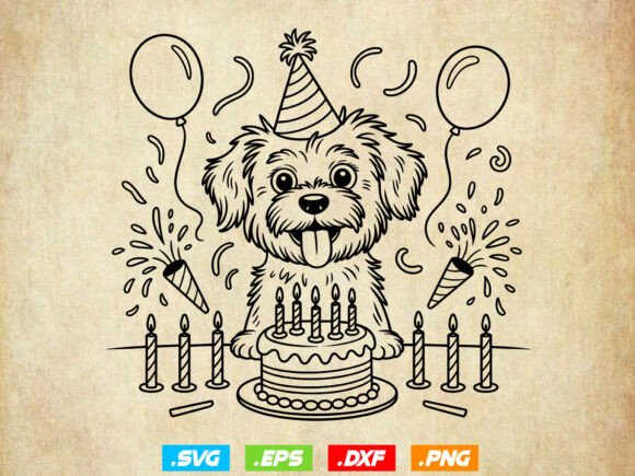 Birthday Dog SVG