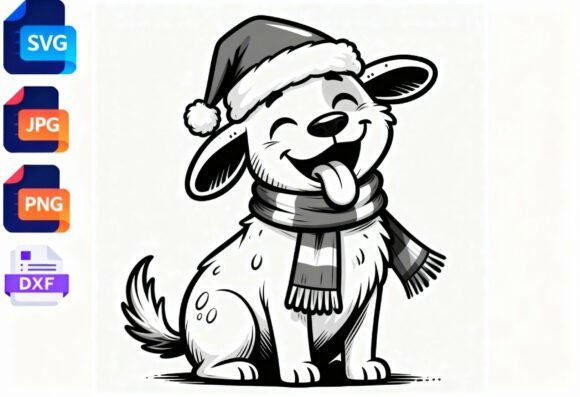 Cute Christmas Dog Embroidery File