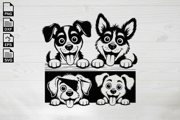 Cute Peeking Dog SVG