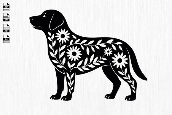 Floral Dog Svg