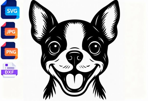 Happy Boston Terrier Dog SVG Clipart
