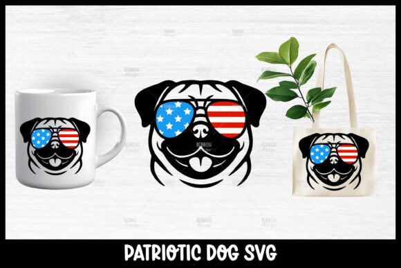 Patriotic Pug Dog SVG