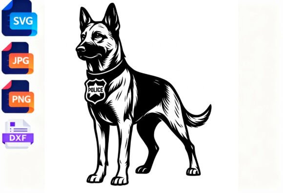 Police Dog SVG K9 Unit German Shepherd