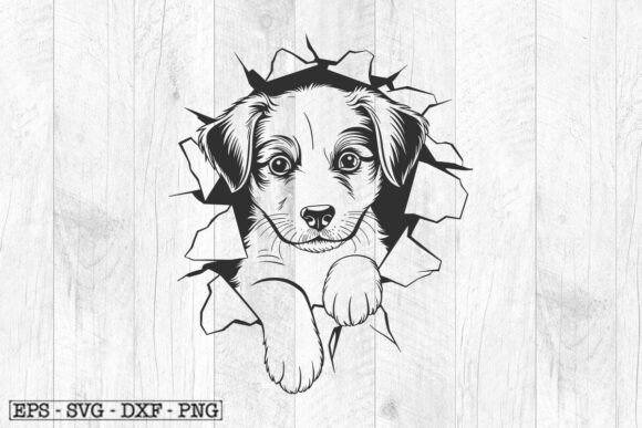 Puppy on the Wall SVG Dog SVG