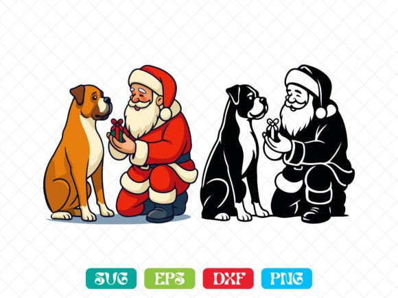 Santa’s Boxer Dog Svg