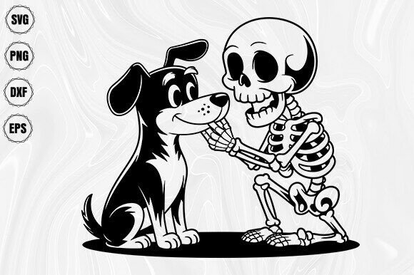 Skeleton with Dog SVG