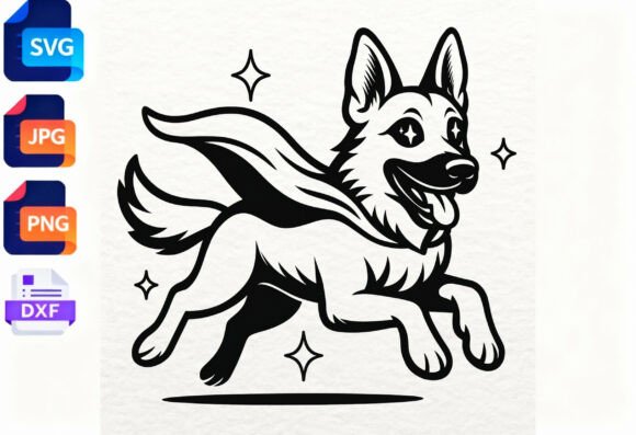 Superhero German Shepherd Dog SVG